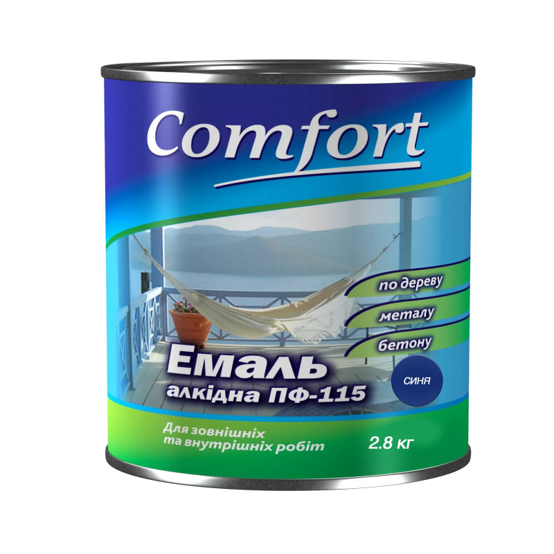 Емаль алкідна COMFORT ПФ-115, глянець синій, 2,8кг